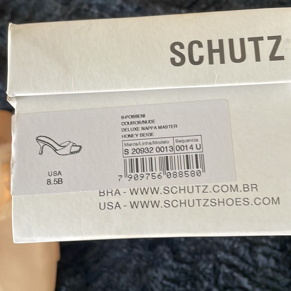 SCHUTZ beige heels 8 1/2 3 inch heel. With box - Picture 6 of 9